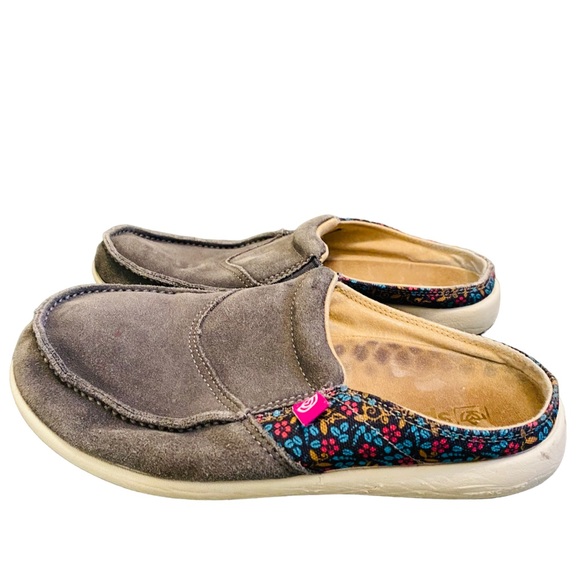 Spenco Siesta Via Slides Clogs Gray Floral Slip On Shoes Womens 7 - Picture 3 of 9